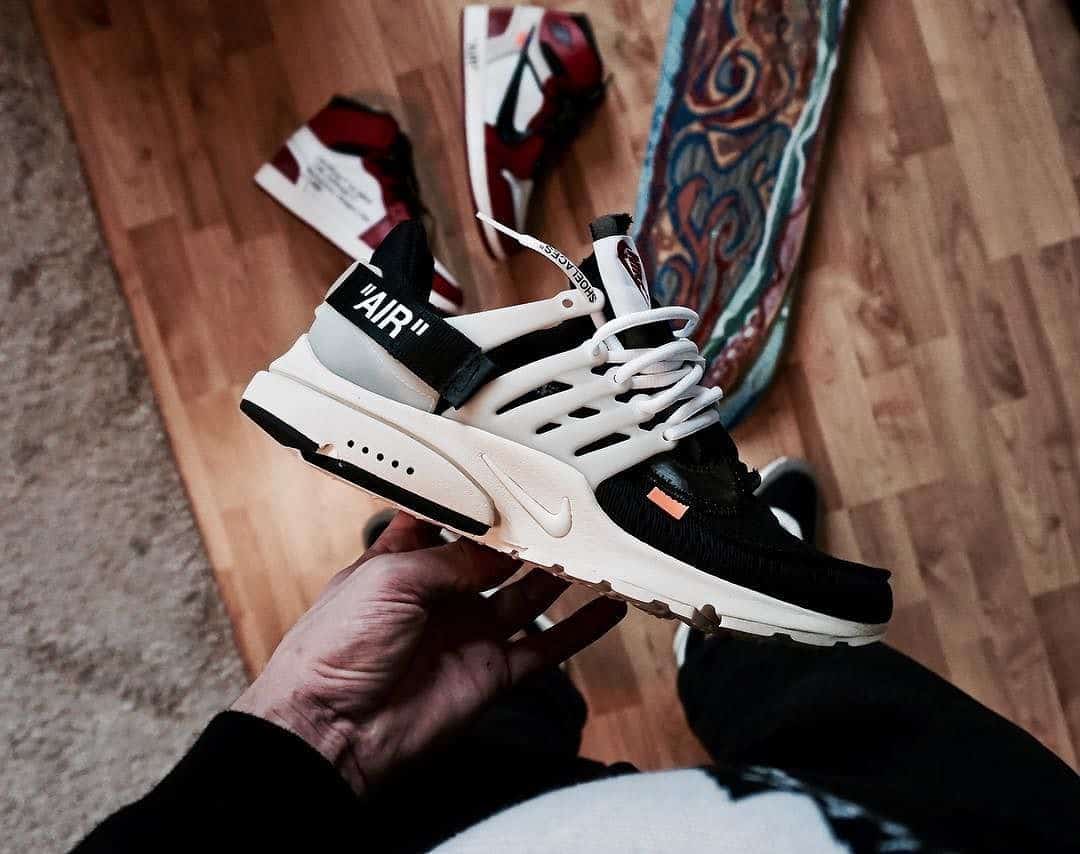 presto off white white on feet