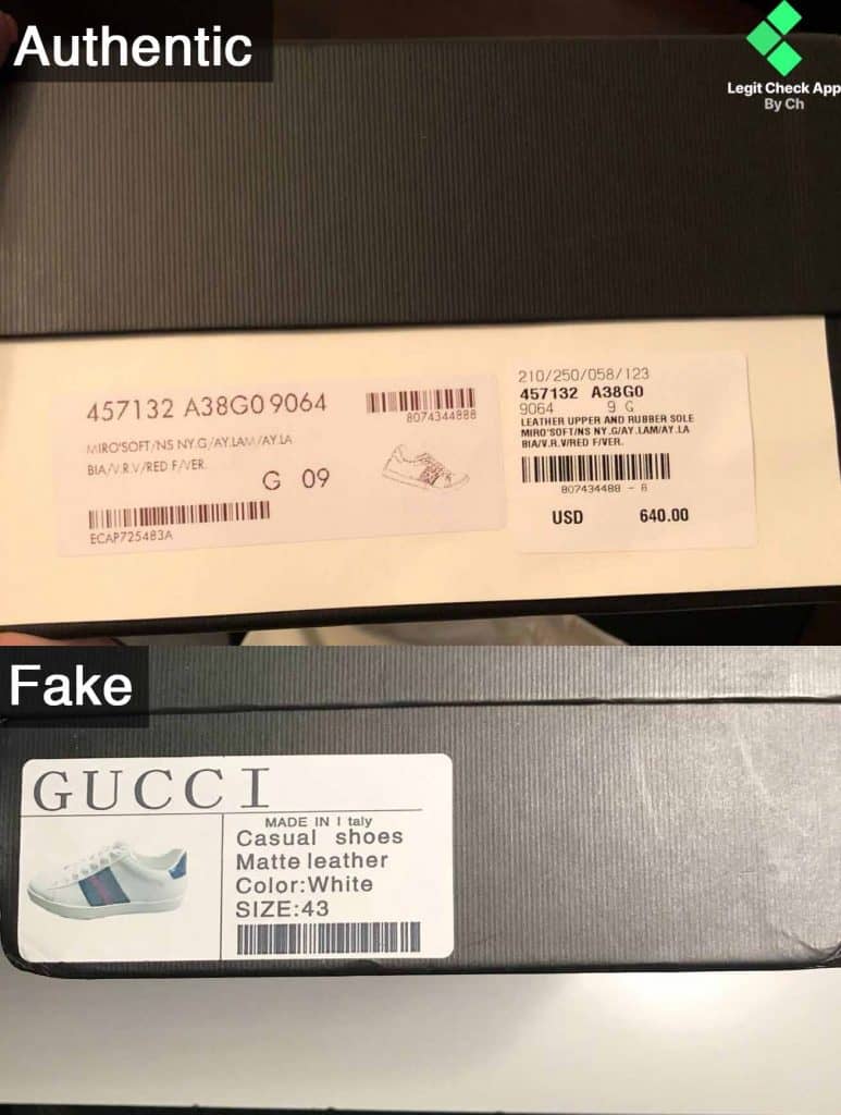 Gucci Ace Shoes Box Authenticity Guide