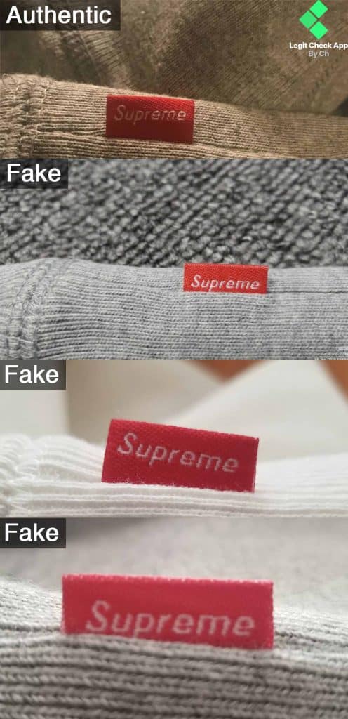 supreme crewneck real vs fake