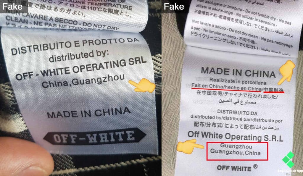 fake off white wash tags