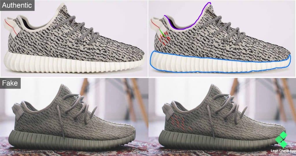 Yeezy Pattern Comparison Real Fake