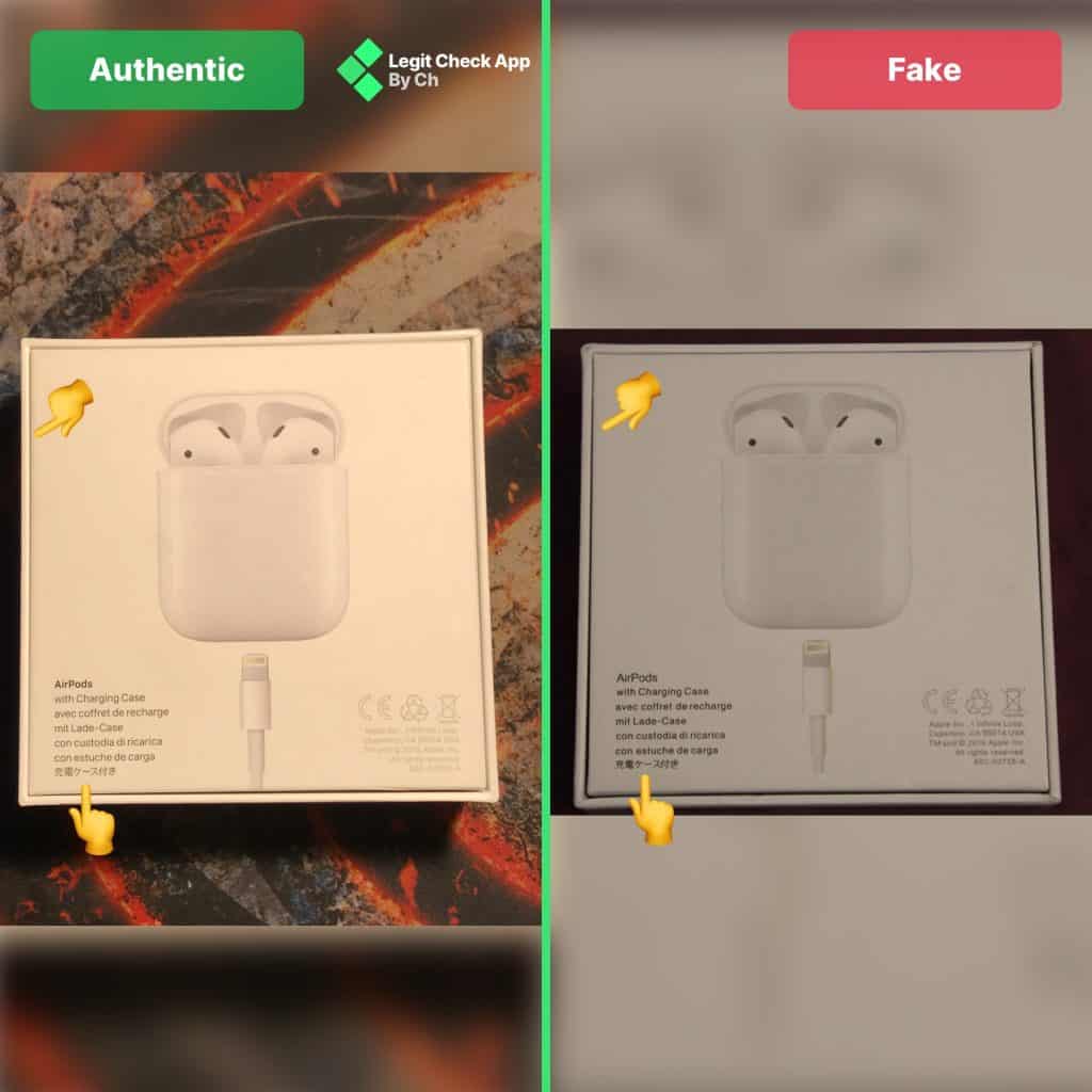 AirPods box fake vs real