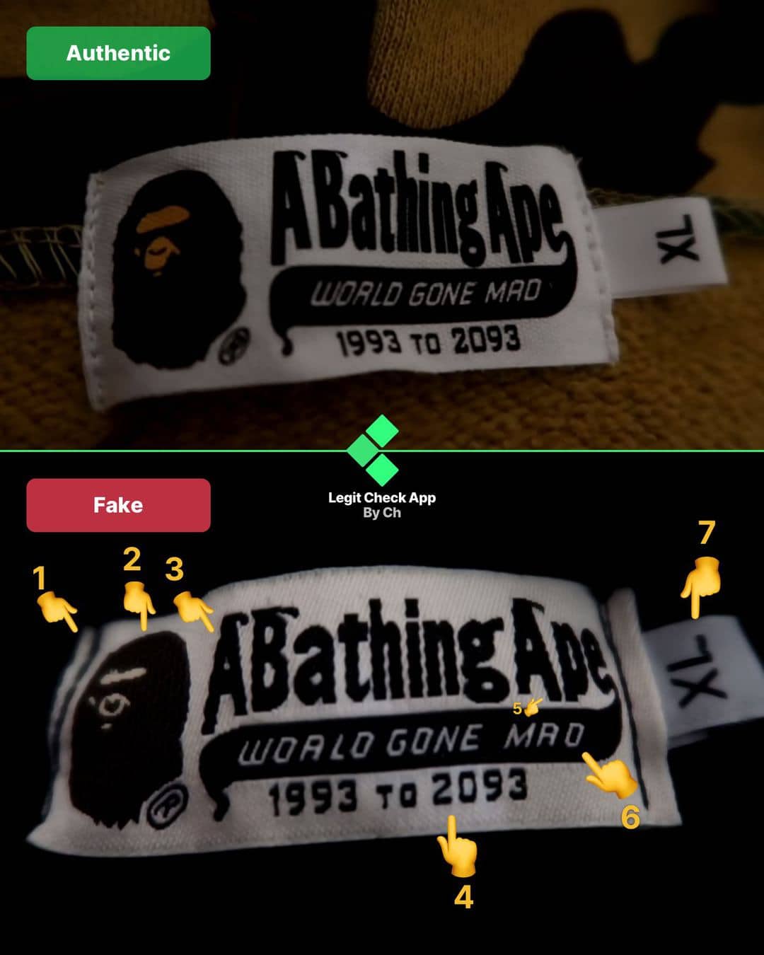 bape t shirt fake vs real