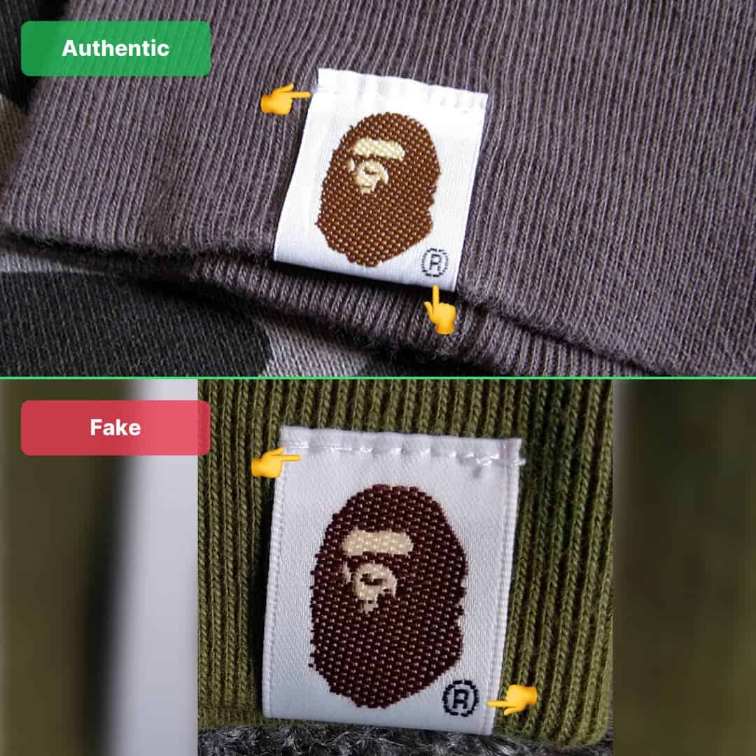 bape shirt fake vs real