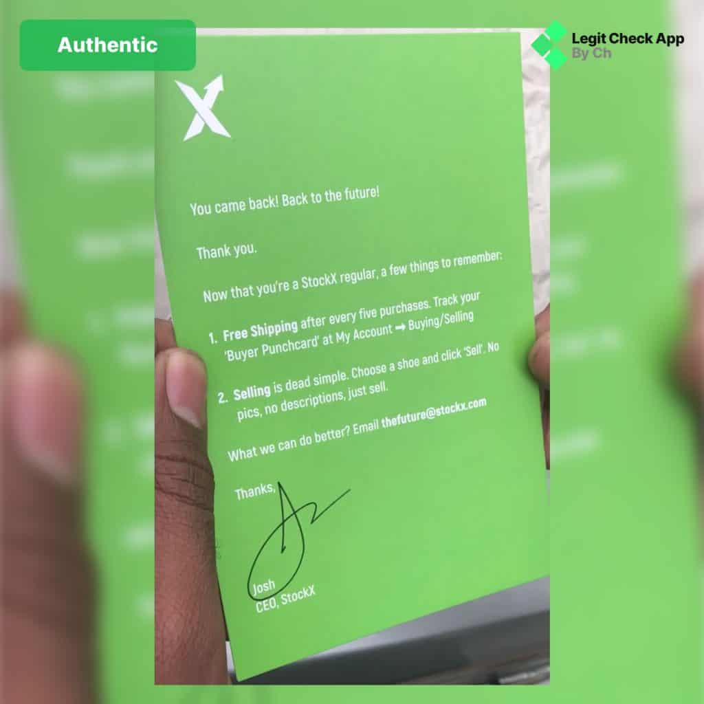 stockx authentic papers