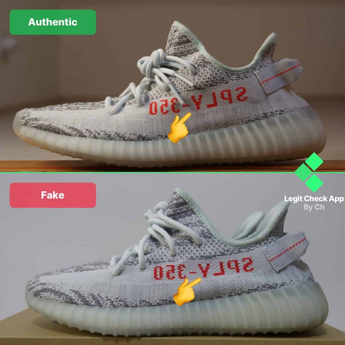 Letter Spacing Blue tint Yeezy Boost 350 V2