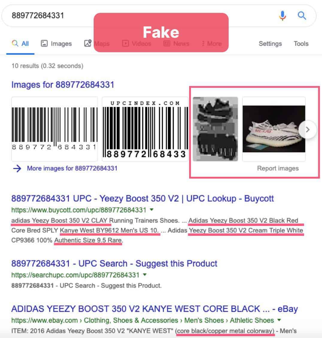 Yeezy Fake Barcode