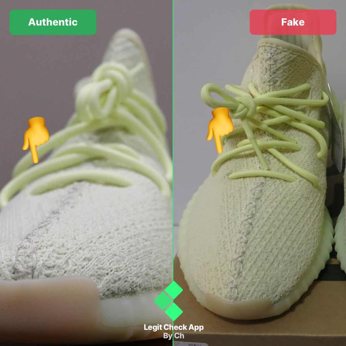 Yeezy Butter Laces Authentic vs Replica