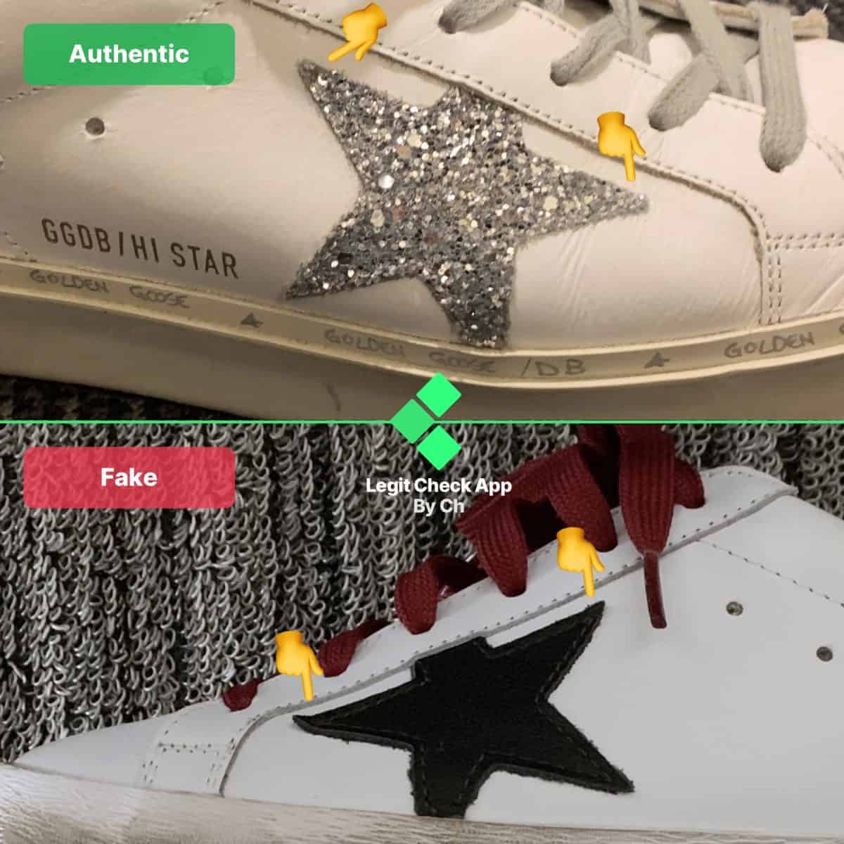 real vs fake golden goose sneakers