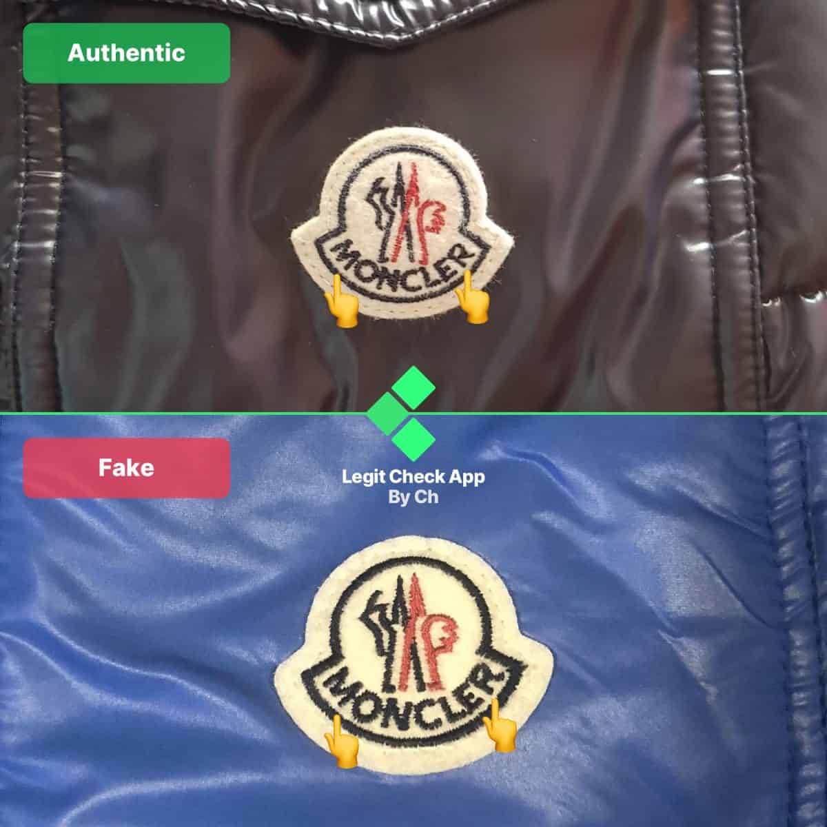 Real vs Fake Moncler badge