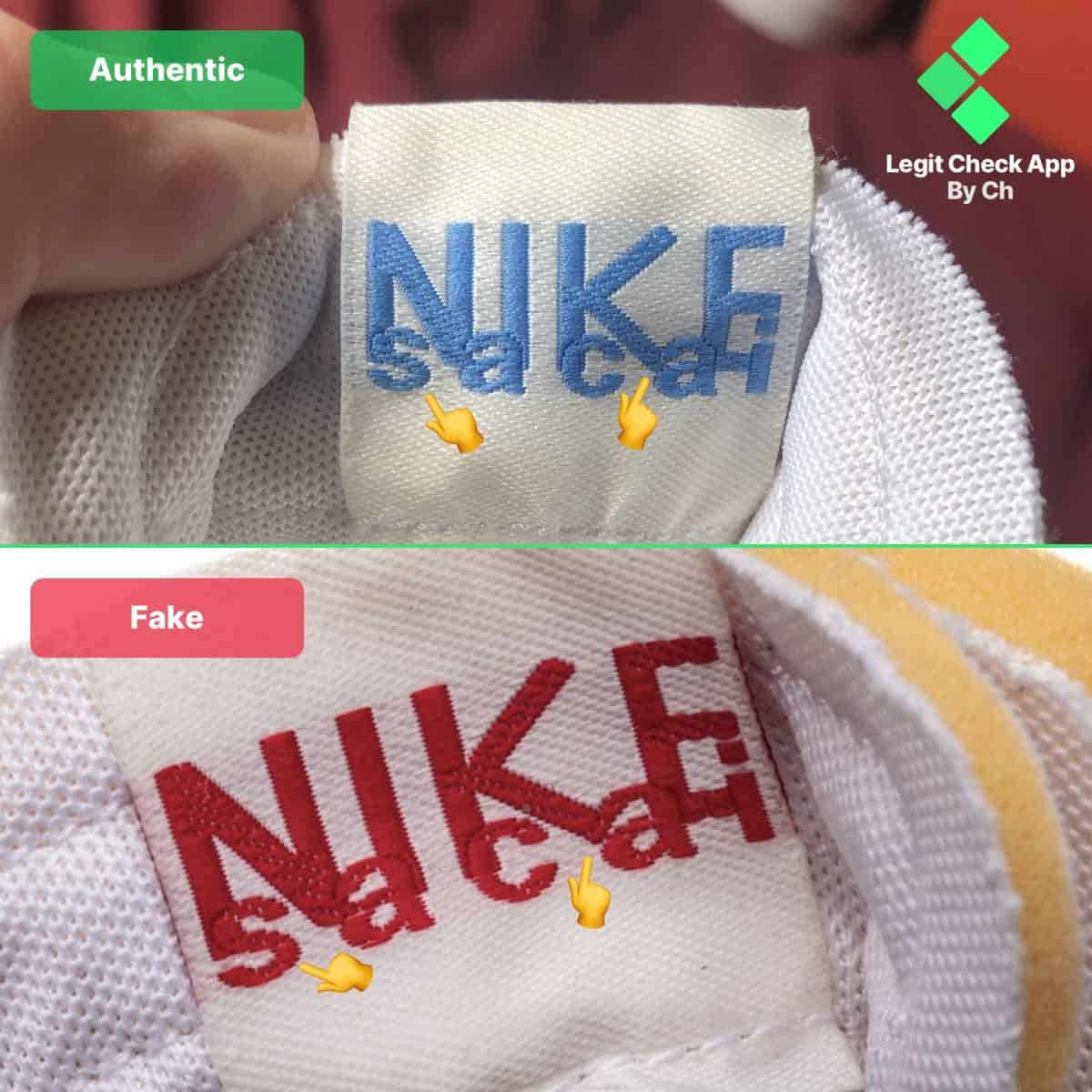 Nike Sacai Blazer real vs fake