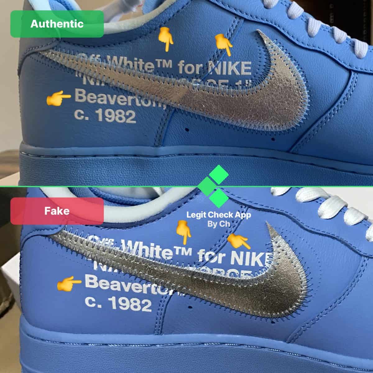 off-white air force 1 mca fake vs real guide