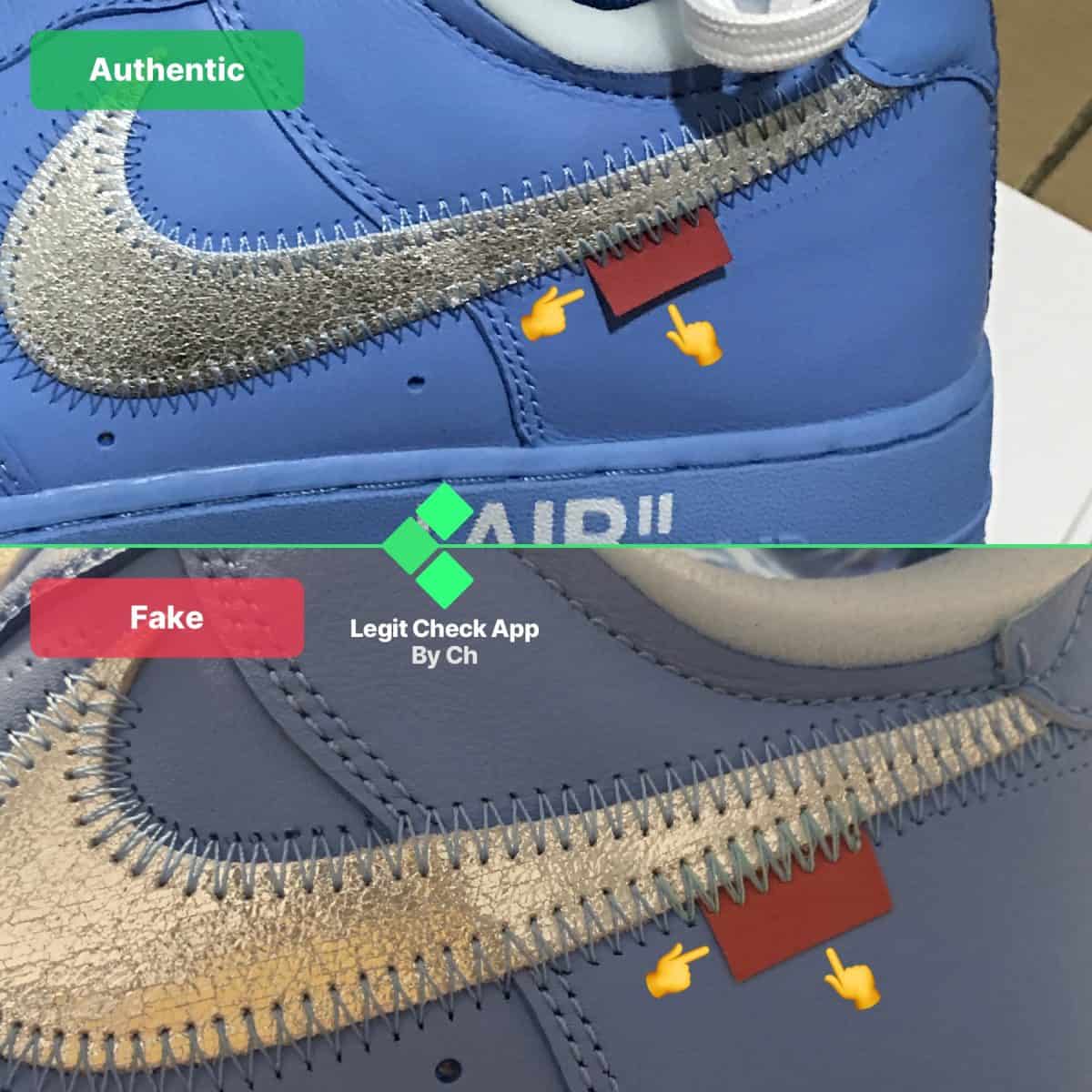 off-white air force 1 mca fake vs real