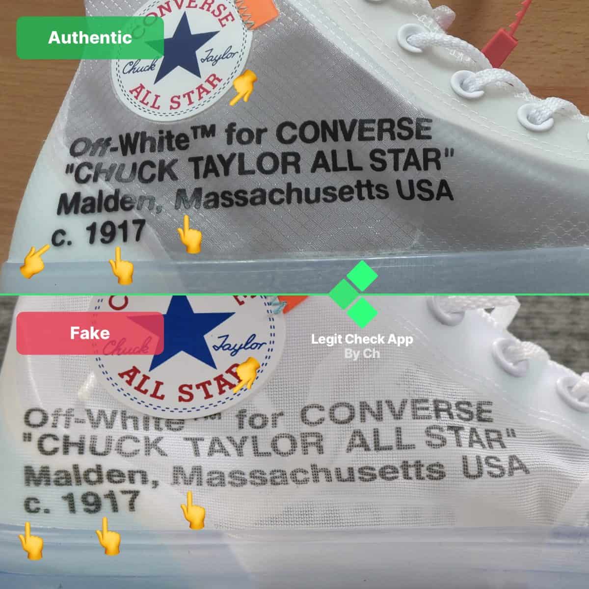 Real Vs Fake Off White Converse Chuck 