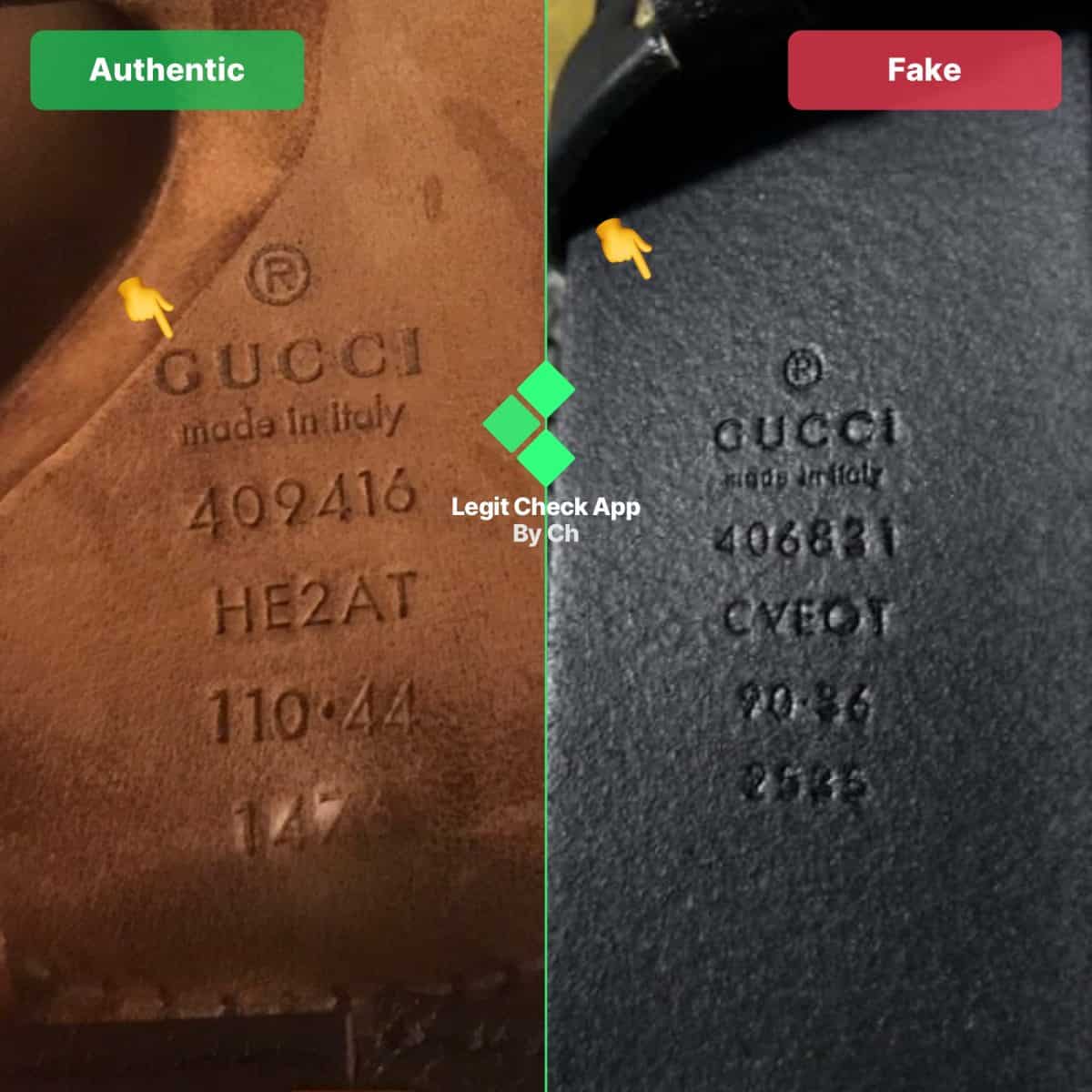 Ремень Gucci с серийным номером прошивка задней стороны