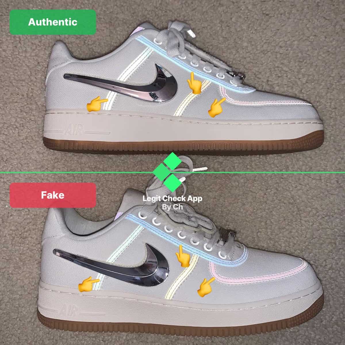fake vs real travis scott shoes