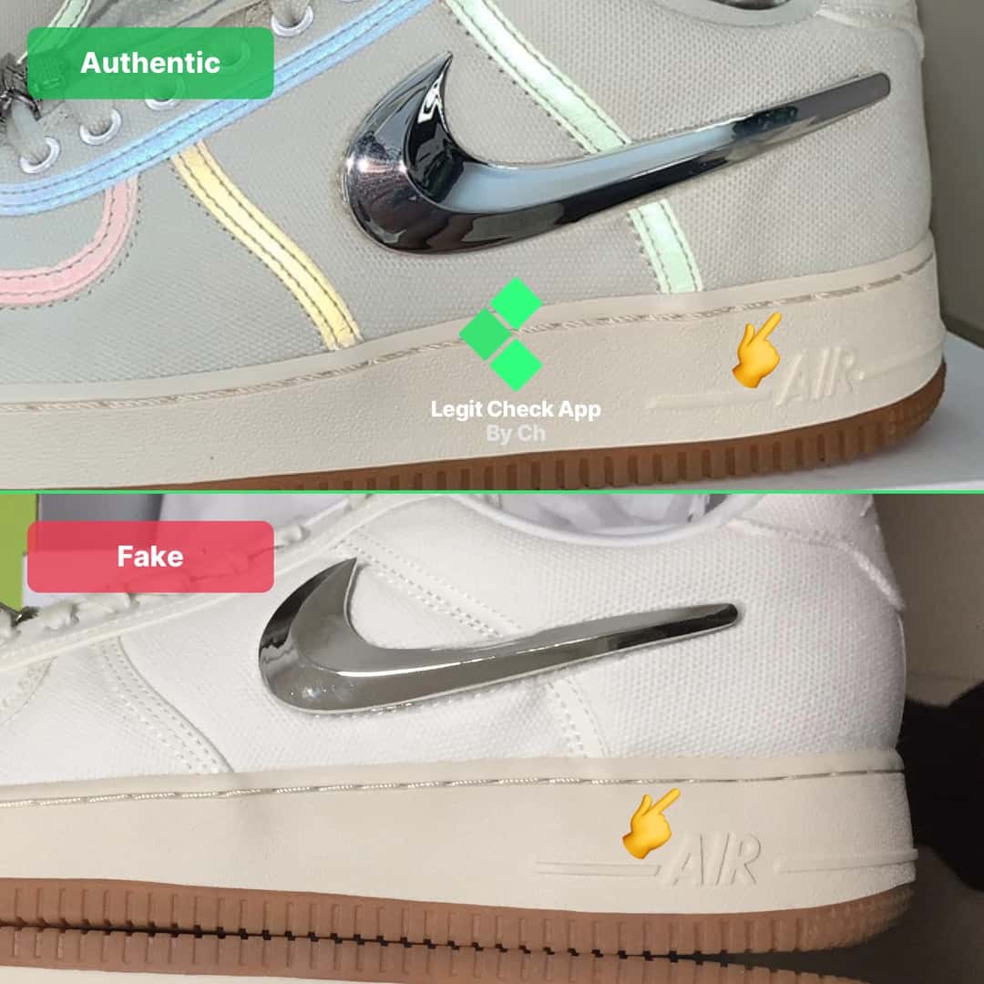 How To Spot Fake Travis Scott Air Force 1 (Sail, AF-100) - Legit Check