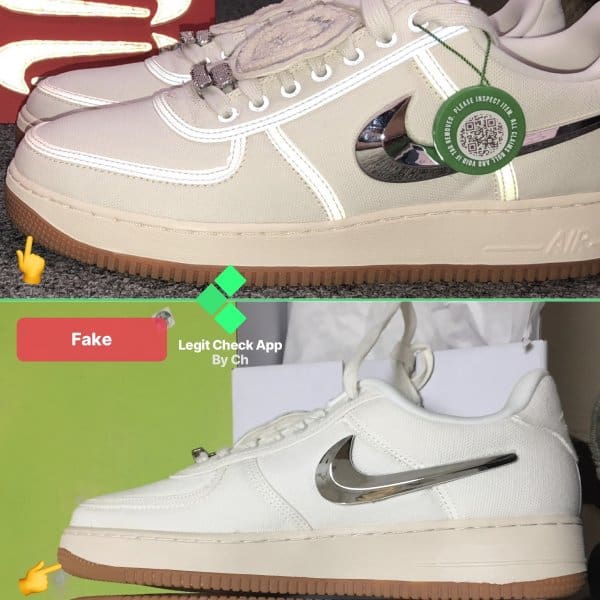 How To Spot Fake Travis Scott Air Force 1 (Sail, AF-100) - Legit Check