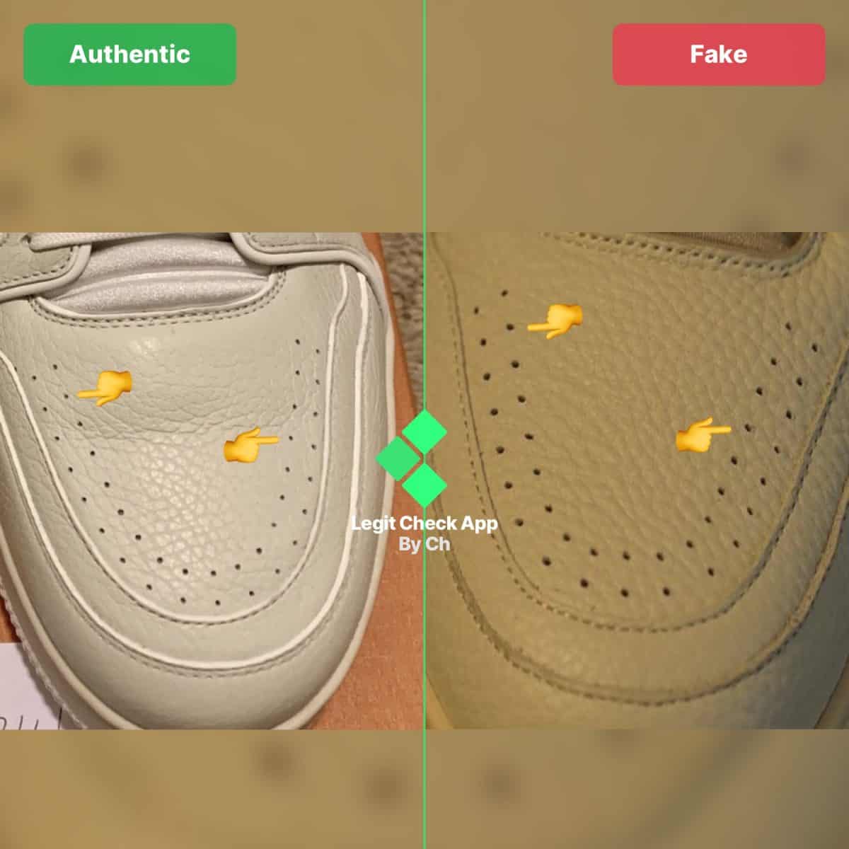 how to spot real vs fake louis vuitton sneakers - perforations