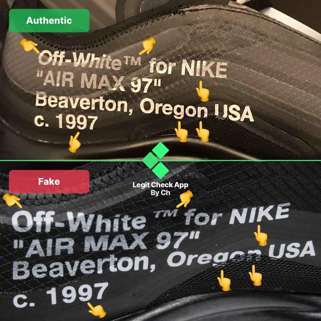Off-White Air Max 97 Black Real Vs Fake Guide - Legit Check By Ch