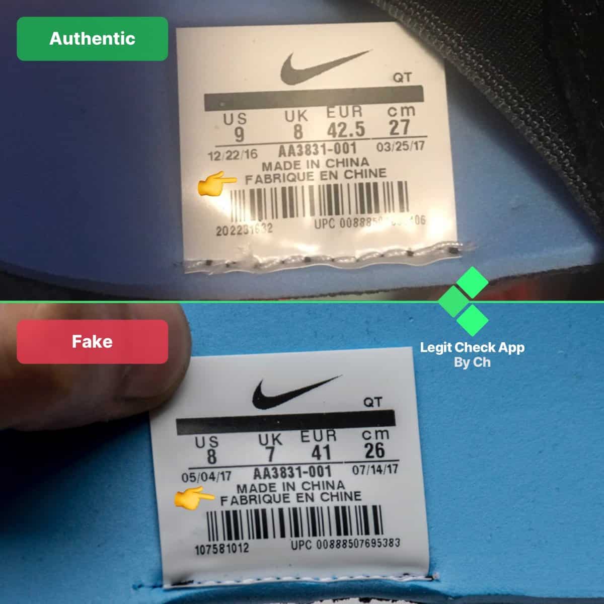 ow vapormax size tag