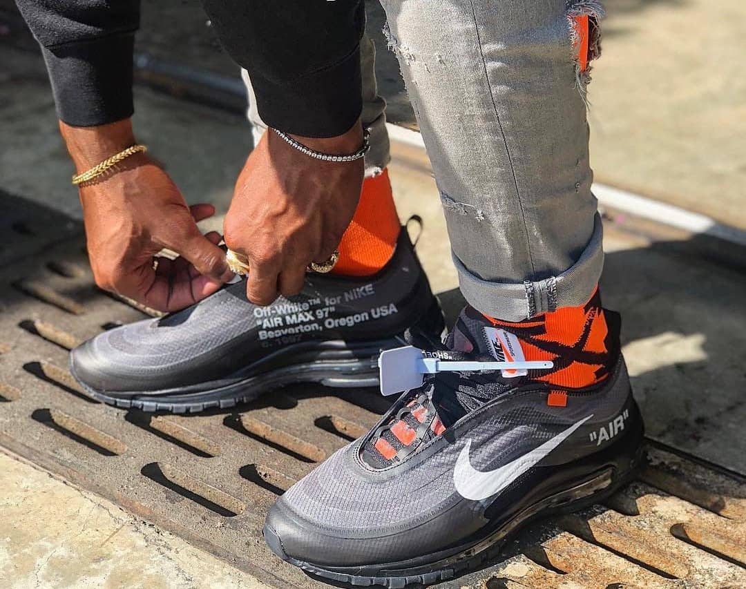 nike off white air max 97 black