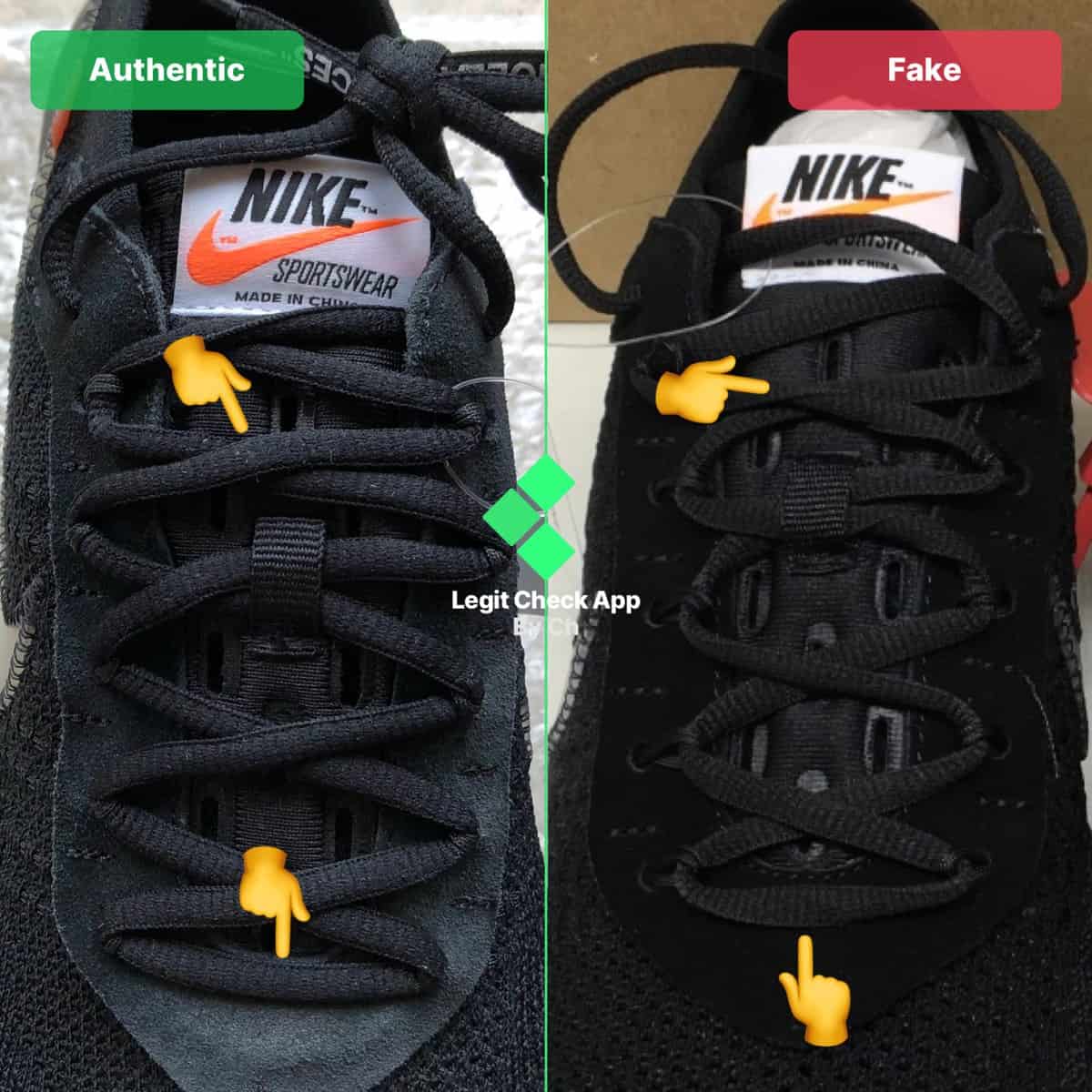 off white vapormax black fake