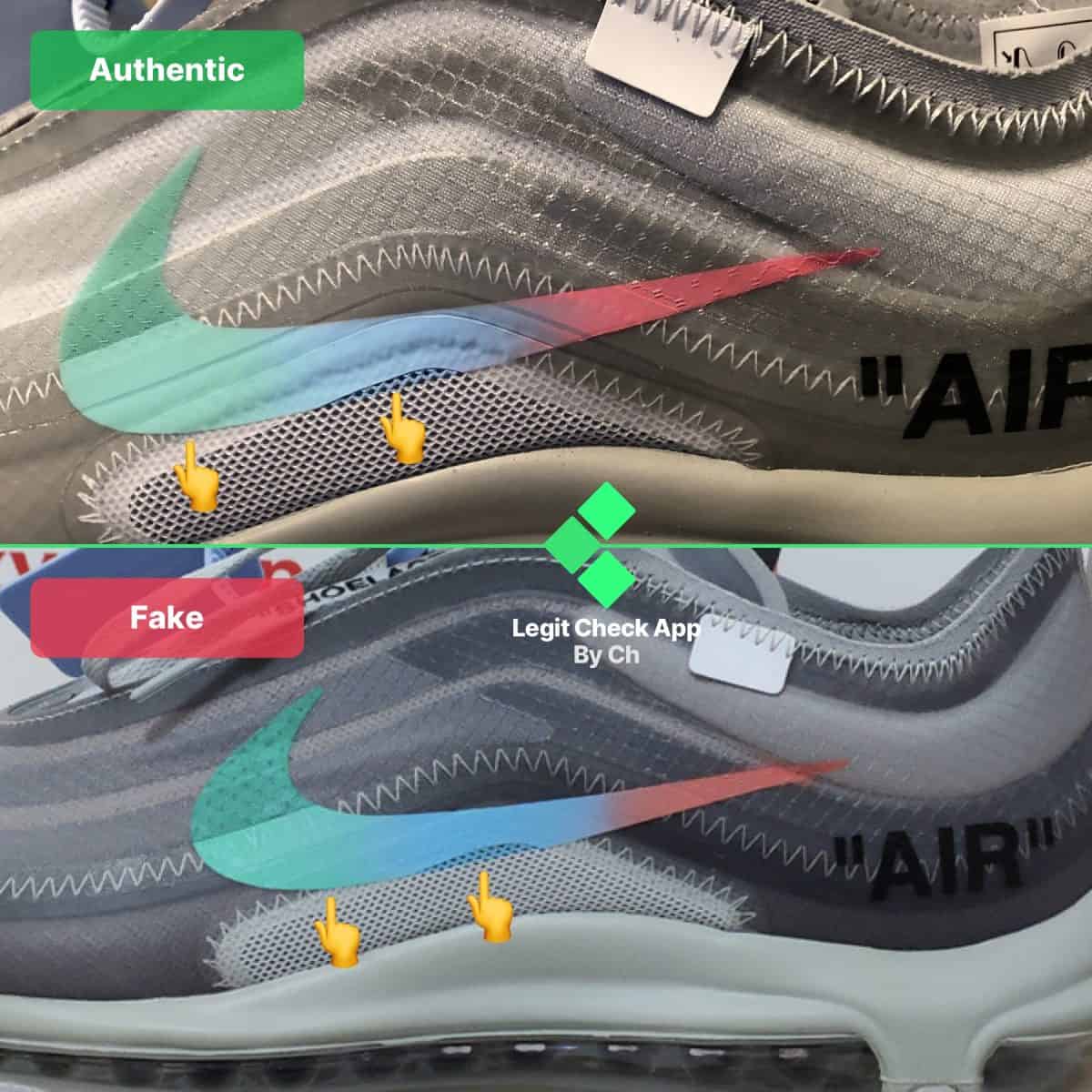 how to spot fake off-white air max 97 menta