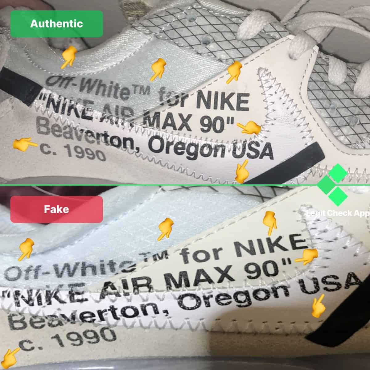 how to spot fake off-white air max 90