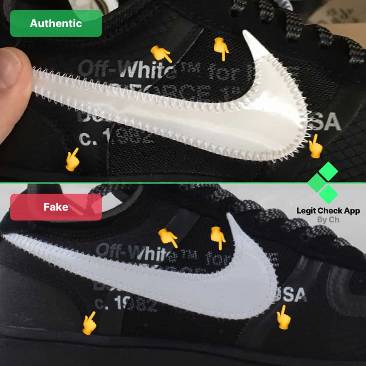 hele Diskret justering How To Spot The Fake Off-White Nike Air Force 1 Black - Legit Check By Ch