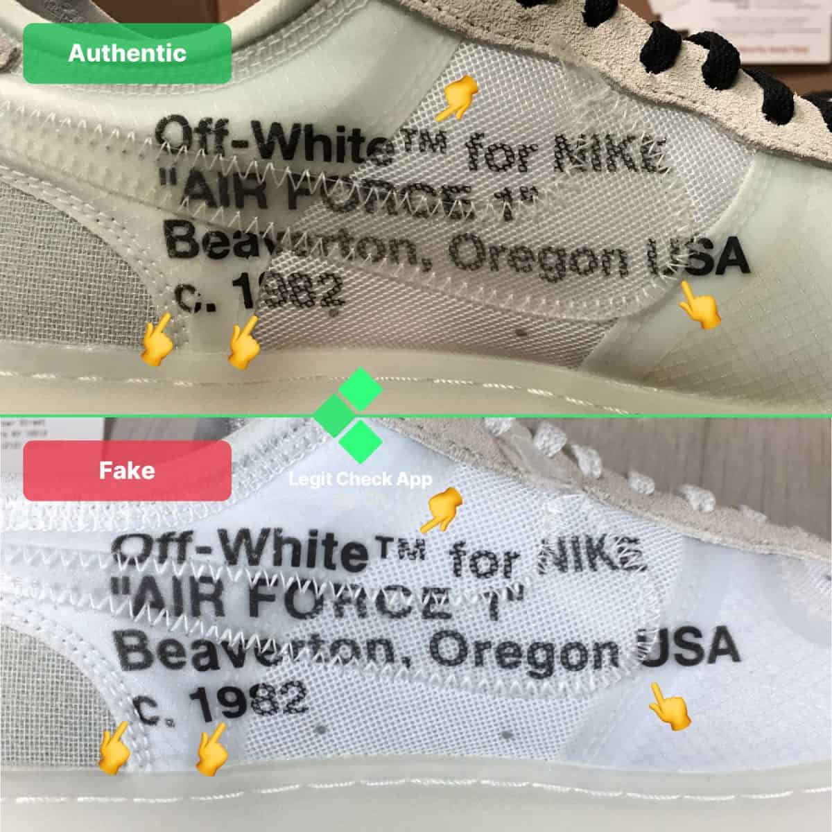 Real Vs Fake Off-White Air Force 1 