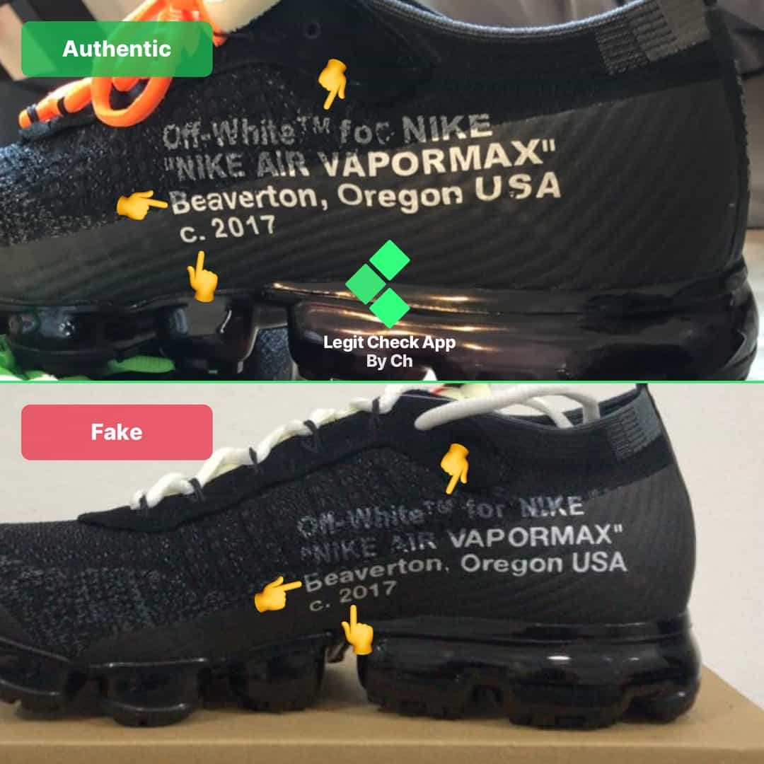 Fake Vs Real Off-White Vapormax Guide - How To Spot Fake OW Vapormax ...