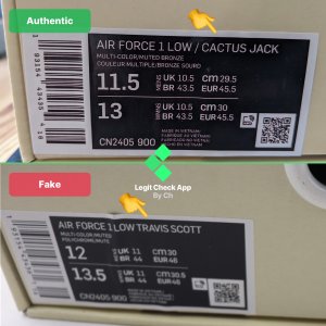 How To Spot Fake Air Force 1 Cactus Jack Sneakers - Real Vs Fake AF1 ...