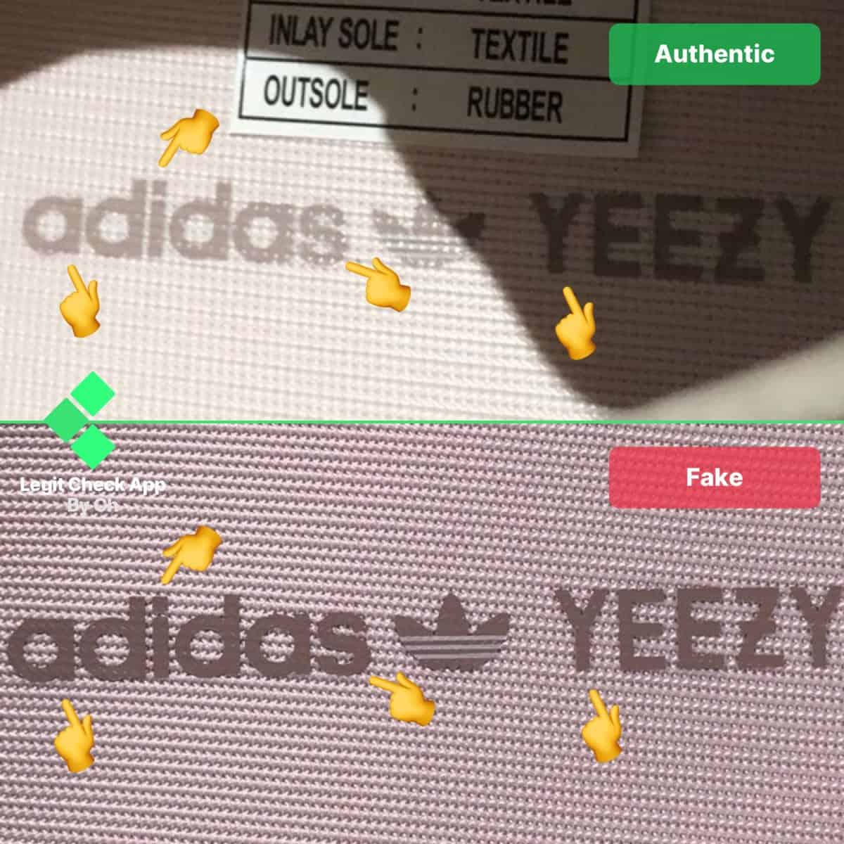 fake vs real yeezy