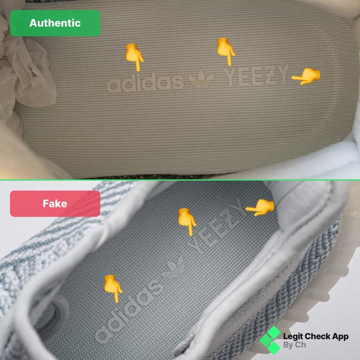 fake vs real yeezys