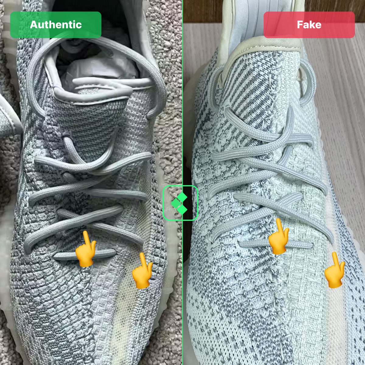 Fake Vs Real Yeezy Boost 350 V2 Cloud 