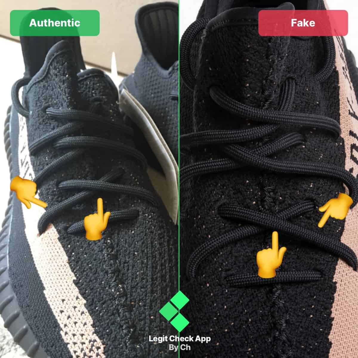 fake vs real yeezy copper