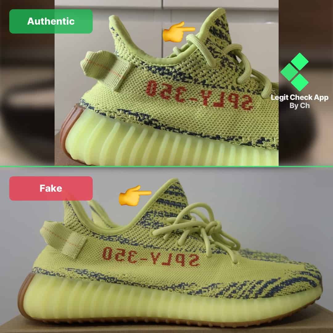 yeezy semi frozen yellow real vs fake