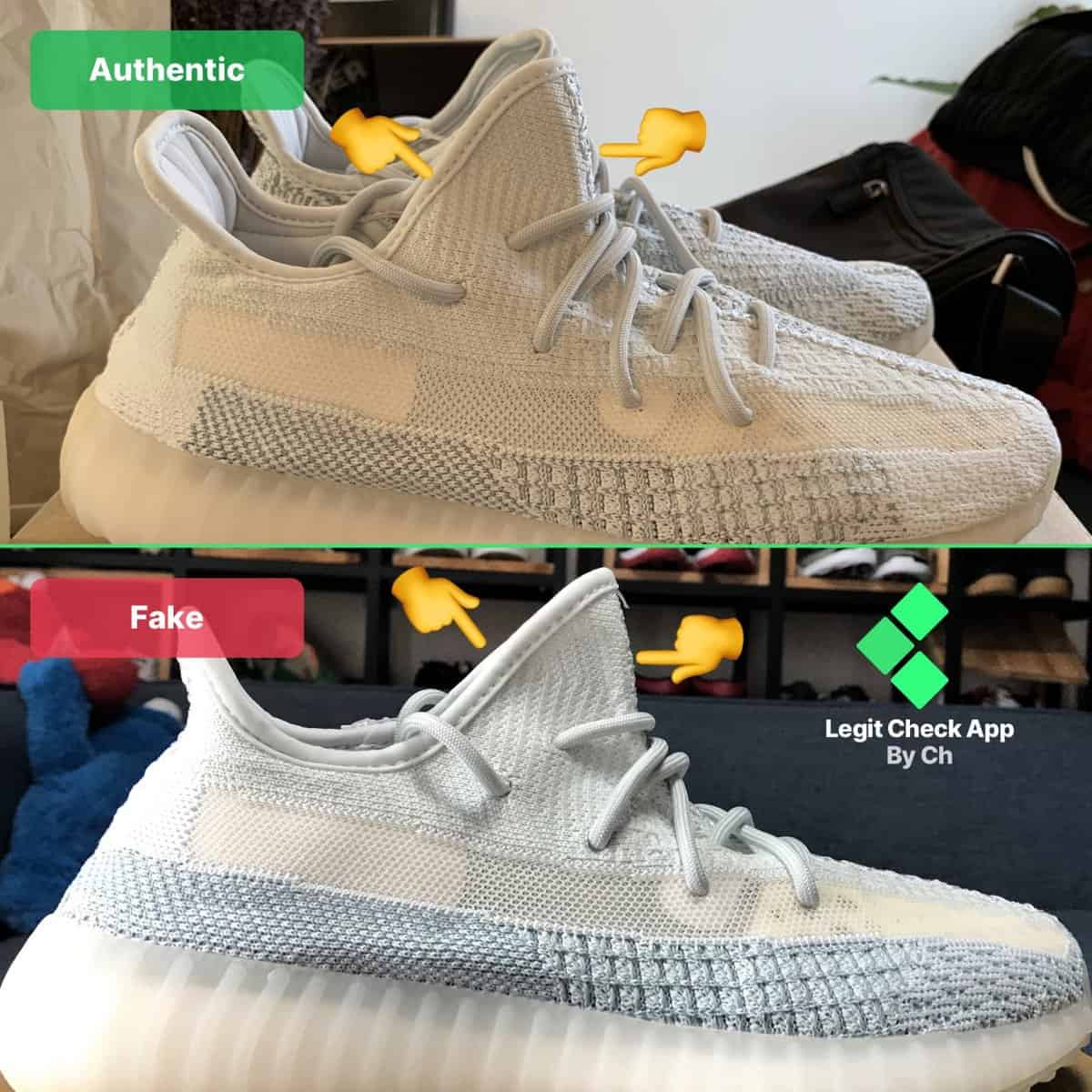 Fake Vs Real Yeezy Boost 350 V2 Cloud White Reflective And