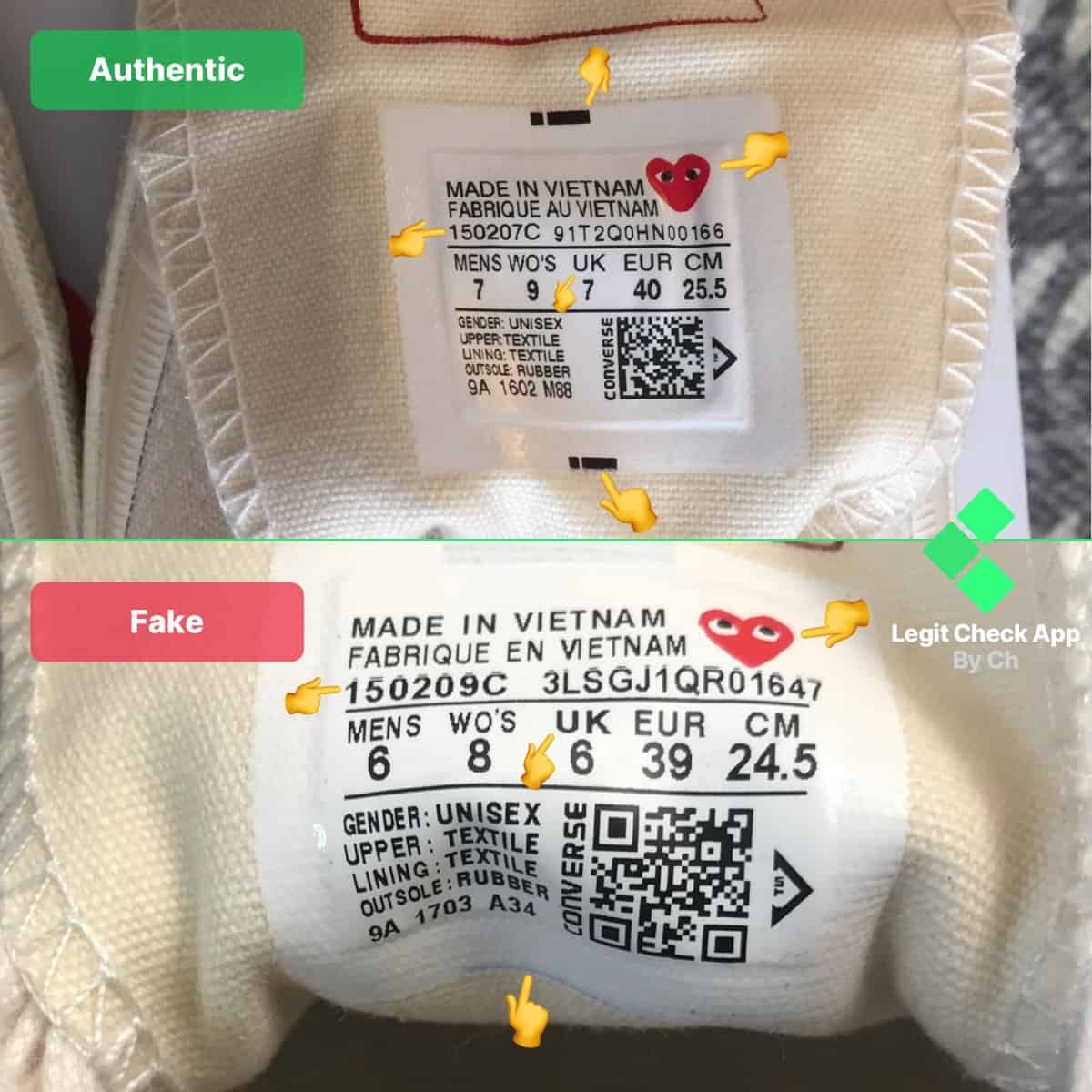 sizing for cdg converse