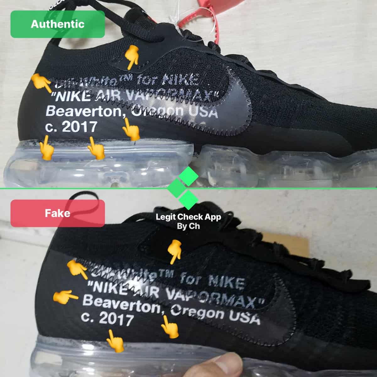 how to spot fake off-white vapormax