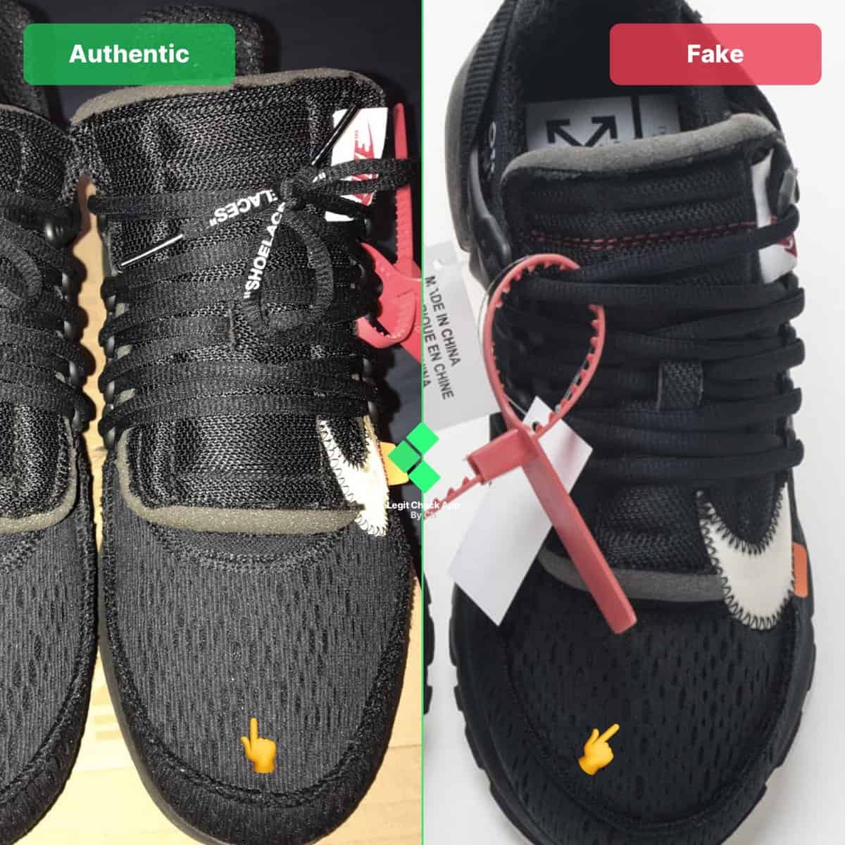 How To Spot Fake Off-White Presto Black - Real Vs Fake Off-White Nike ...