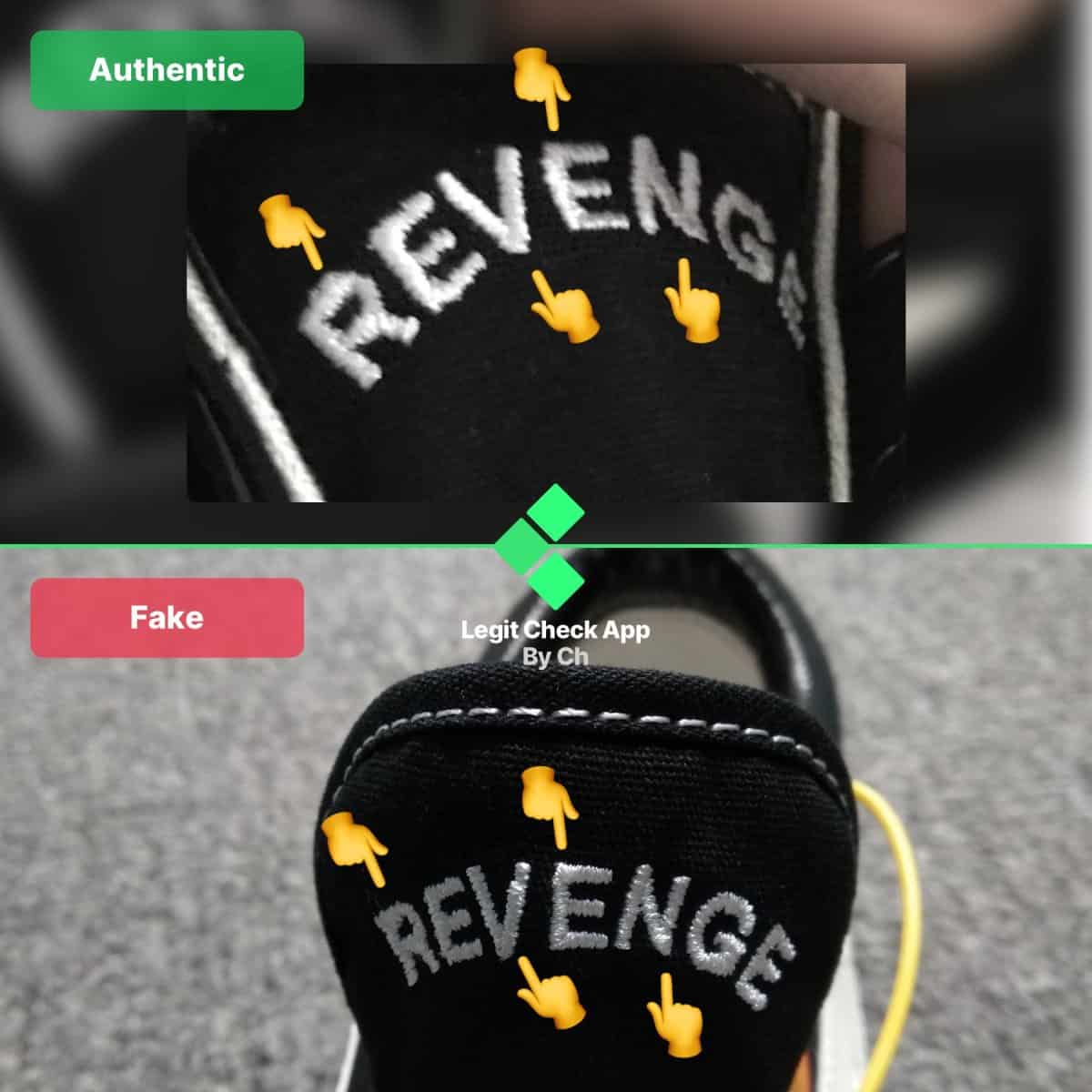 fake vs real rxs sneakers
