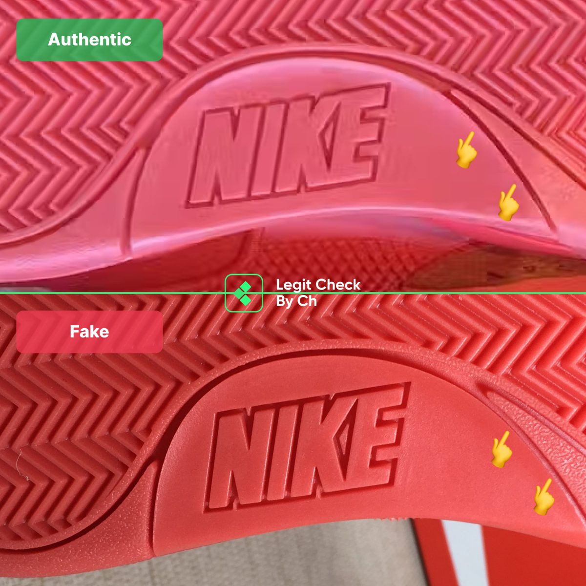 Authentic vs fake Yeezy Red October Comparison: Soles