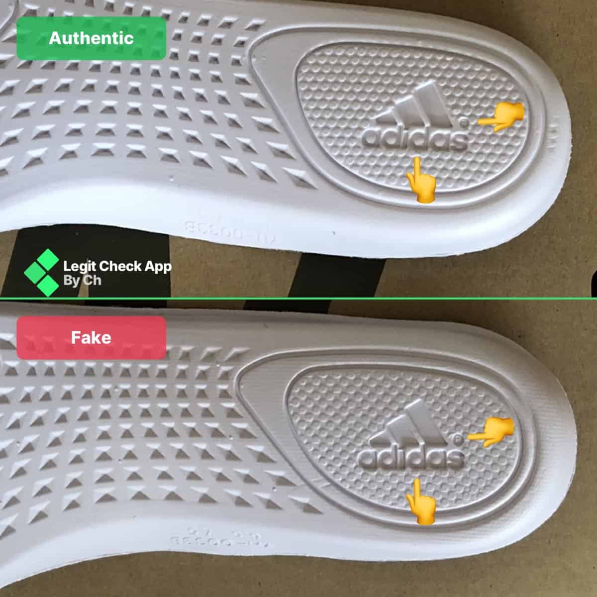 real vs fake yeezy insole