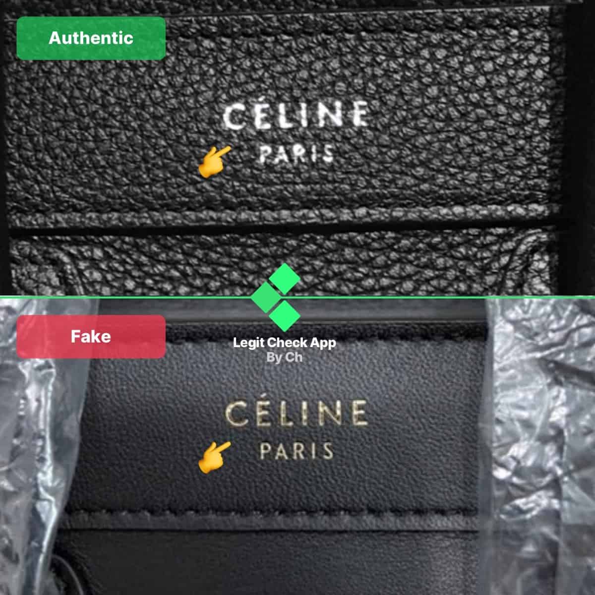 поддельный и настоящий багаж Celine