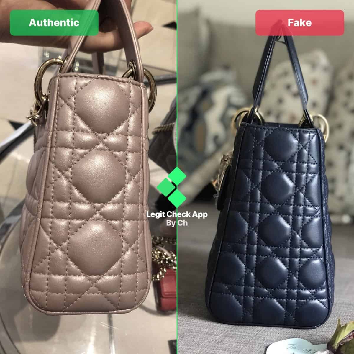 dior lady bag real vs fake