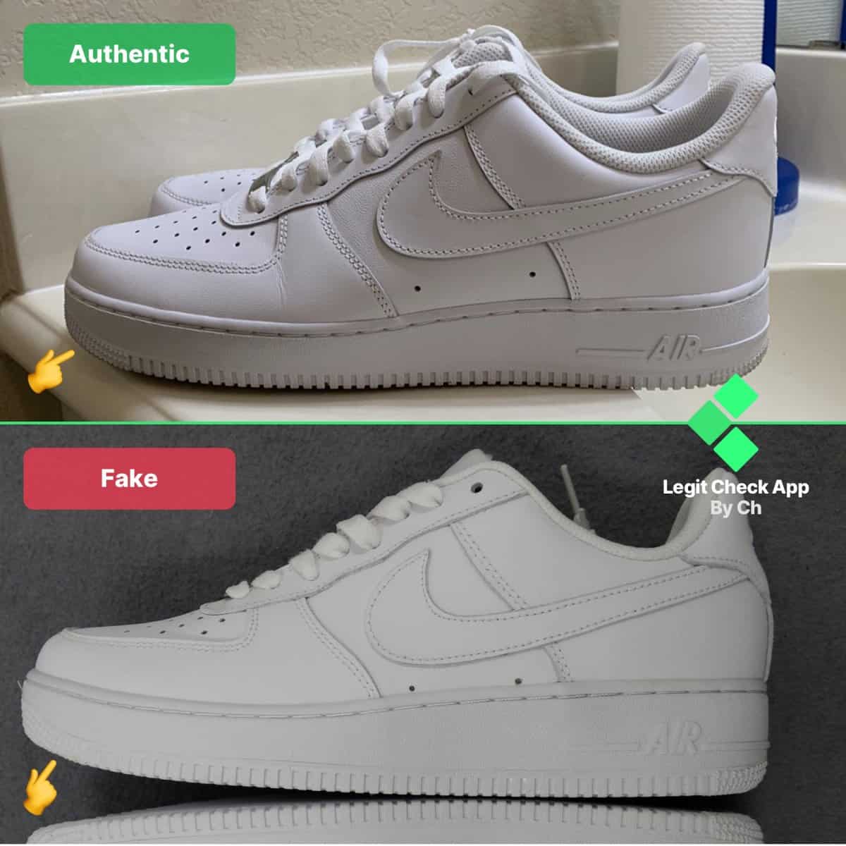To Spot Fake Nike Air Force 1 Sneakers 