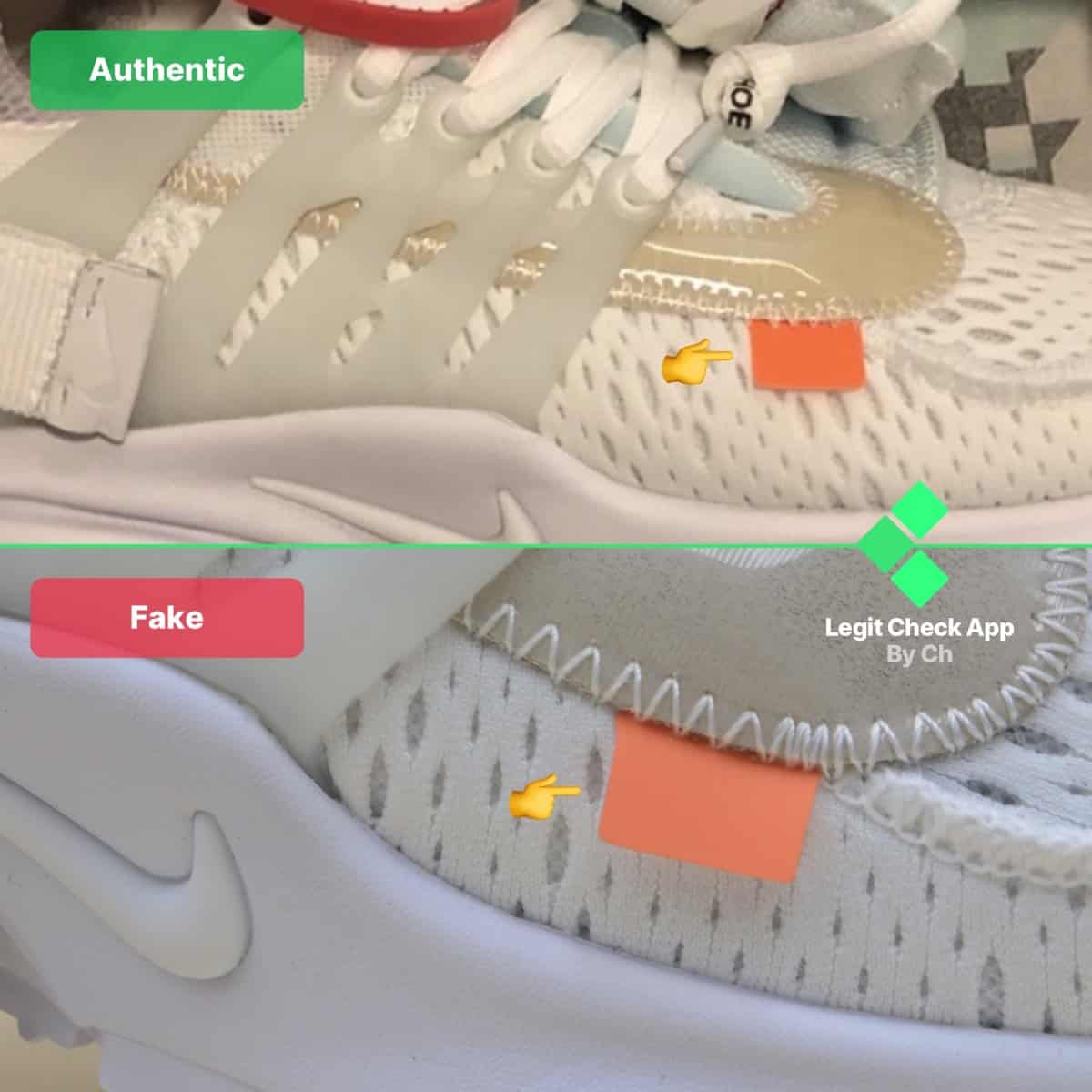 how to spot real vs fake off-white presto white