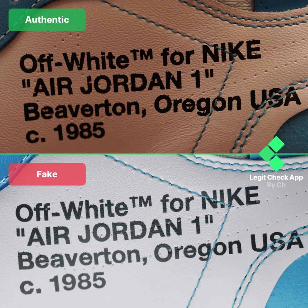 jordan 1 unc off white real vs fake